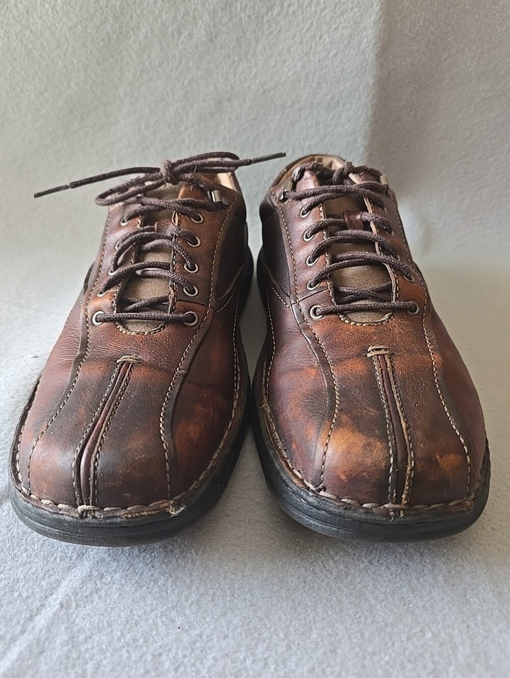Clarks Nebulae 75051 Brown Leather Oxford Bicycle Split Toe Driving Shoe Men 11M